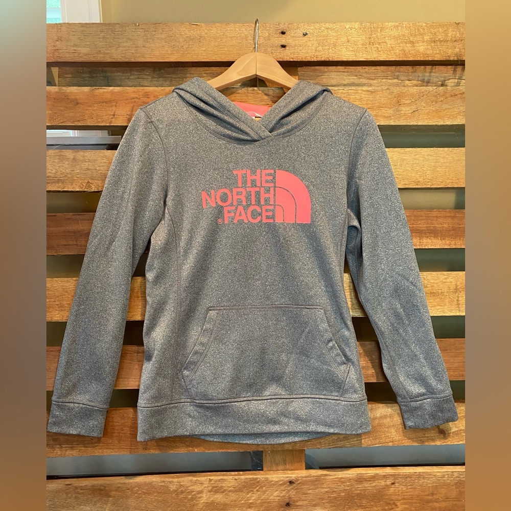 Gray and Pink NorthFace Hoodie Women’s Size Small